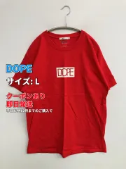 DOPE Tシャツ/カットソー L レッド 前面プリント ワンポイント ブランドロゴ ミドル丈 半袖 クルーネック(丸首) メンズ レディースのサムネイル