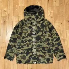1st camo green スノボ ジャケット Sサイズ a bathing ape BAPE hoodie snowboard jacket エイプ ベイプ アベイシングエイプ 迷彩 ykz0のサムネイル