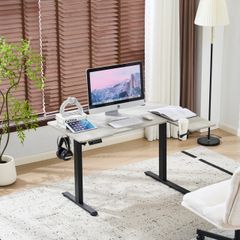 電動昇降デスク スタンディングデスク高さ調整 電動 幅100cm グレイ