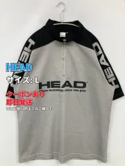 HEAD ヘッド ポロシャツ L グレー 前面プリント ブランドロゴ 半袖 メンズのサムネイル