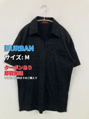 D'URBAN ポロシャツ M ブラック ボーダー柄 半袖 メンズのサムネイル