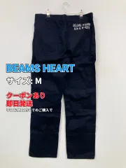 BEAMS HEART ビームスハート チノパンツ M ネイビー フルレングス コットン 無地 バックプリント ブランドロゴ ストレート スタンダード レギュラー メンズのサムネイル