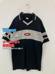 Wilson ウィルソン ポロシャツ M ブラック ボーダー柄 ライン柄 半袖 メンズのサムネイル