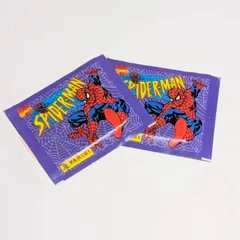 ☆送料無料！☆ VINTAGE 1995【 Spider-Man / スパイダーマン  】スパイダーマン クロモス アデシボス（Cromos Adhesivos）/ トレーディングステッカー 単品 （1個=4STICKER入）〚アメリカン雑貨 アメトイ〛のサムネイル