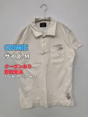 CRIMIE ポロシャツ M ホワイト 前面プリント バックプリント ワンポイント ブランドロゴ 半袖 メンズのサムネイル