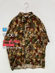 M シャツ/ブラウス F ブラウン その他総柄 ミドル丈 半袖 レギュラーカラー メンズのサムネイル