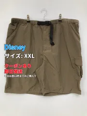 Disney ディズニー カーゴパンツ XXL カーキ ハーフ・ひざ丈 ナイロン 無地 ワイド・ルーズ レギュラー ウエストゴム・紐 メンズのサムネイル