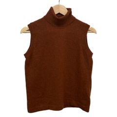 エルメス マルジェラ期 ノースリーブ タートルニット ブルー カシミヤ