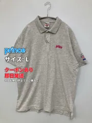 prince プリンス ポロシャツ L グレー ワンポイント ブランドロゴ 半袖 メンズ レディースのサムネイル