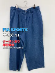 PIA SPORTS ピアスポーツ デニムパンツ 91 ブルー 無地 リジッド・ワンウォッシュ ストレート スタンダード フルレングス ハイウエスト メンズ レディースのサムネイル