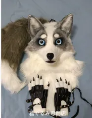 狼 犬 猫 着ぐるみ ヘッド ケモノ ファースーツ ぬいぐるみ コスプレ コスチューム Kurumi 一点物 D157のサムネイル