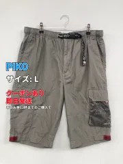 PIKO ピコ カーゴパンツ L グレー ハーフ・ひざ丈 無地 ワンポイント ブランドロゴ レギュラー ウエストゴム・紐 コットン メンズのサムネイル