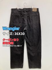 大人気】ラングラー Wrangler ブラックデニム ストレート バギー 太め 