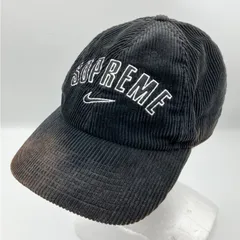 Supreme × NIKE シュプリーム ナイキ Arc Corduroy 6-Panel コーデュロイ ロゴ キャップ 帽子 刺繍 CAP スウッシュ ブラック 黒 メンズ SU-38-9のサムネイル