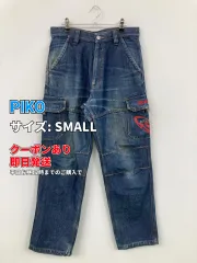 PIKO ピコ デニムパンツ SMALL ブルー フルレングス 無地 ワンポイント スタンダード ストレート ハイウエスト ヴィンテージ メンズのサムネイル
