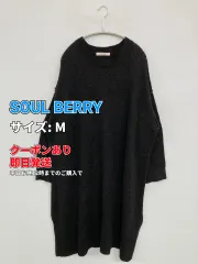 SOUL BERRY ソウルベリー ワンピース M グレー ウール・ニット 無地 ひざ丈 長袖 レディースのサムネイル