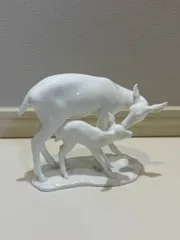 Noritake ノリタケ Bone Chine ボーンチャイナ 鹿 親子 陶器 オブジェ 置物のサムネイル