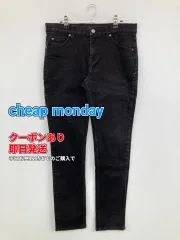cheap monday デニムパンツ ブラック フルレングス 無地 ワンポイント スキニー・タイト テーパード ローライズ ヴィンテージ メンズのサムネイル
