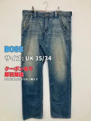 BOSS ボス デニムパンツ UK 35/34 ブルー フルレングス 無地 ワンポイント スタンダード ストレート レギュラー ヴィンテージ メンズのサムネイル