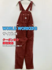 WORLD WORKERS ワールドワーカーズ サロペット/オーバーオール M レッド コットン フルレングス デニム メンズのサムネイル