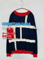 CHRISTIAN DADA クリスチャンダダ ニット/セーター S ネイビー コットン ニット その他総柄 ミドル丈 長袖 クルーネック(丸首) メンズ レディースのサムネイル