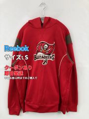 Reebok リーボック パーカー S レッド 前面プリント プルオーバー 長袖 メンズ