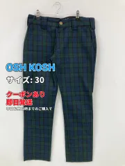 OSH KOSH オシュコシュ チノパンツ 30 グリーン ストレート スタンダード チェック柄 ブランドロゴ ワンポイント コットン フルレングス レギュラー メンズ レディースのサムネイル