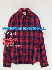 FRANKLIN MARSHALL フランクリンマーシャル シャツ/ブラウス S レッド コットン チェック柄 ミドル丈 長袖 ワンポイント ボタンダウン レギュラーカラー メンズのサムネイル