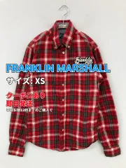 FRANKLIN MARSHALL フランクリンマーシャル シャツ/ブラウス XS レッド コットン チェック柄 ミドル丈 長袖 ボタンダウン メンズのサムネイル