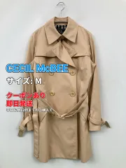 CECIL McBEE セシルマクビー トレンチコート M ベージュ コットン 無地 ミドル丈 フードなし レディースのサムネイル