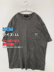 MCM エムシーエム Tシャツ/カットソー LL グレー ミドル丈 無地 ワンポイント ブランドロゴ 刺繍 半袖 クルーネック(丸首) メンズのサムネイル