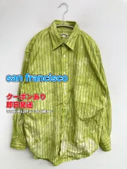 san francisco シャツ/ブラウス ライトグリーン コットン ストライプ柄 その他総柄 長袖 レギュラーカラー メンズのサムネイル