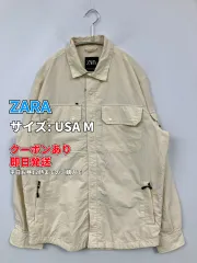 ZARA ザラ アウター USA M アイボリー 無地 ワンポイント ミドル丈 フードなし ボタン留め メンズのサムネイル