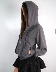 HYPE-09 double zip frill hoodie gray - メルカリ