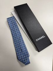 シャネル シルクネクタイ 総柄CC ココマーク ネイビー レジメンタル