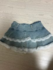 TRALALA LIZLISA デニム ミニスカート フリル レース - メルカリ