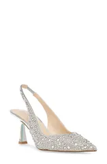 ベッツィジョンソン レディース シューズ ヒール Betsey Johnson Clark Slingback Pointed Toe Pump Silver シルバーのサムネイル