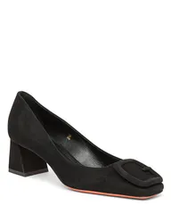 サントーニ レディース シューズ パンプスエード ヒール Santoni Womensuede LowHeel Pump Black ブラックのサムネイル