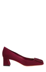 サントーニ レディース シューズ パンプスエード ヒール Santoni Womensuede LowHeel Pump Burgundy バーガンディのサムネイル