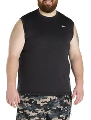 リーボック メンズ トップス シャツ トール ノースリーブ Reebok Big Tall Performance Melange Sleevelesshirt Black ブラックのサムネイル