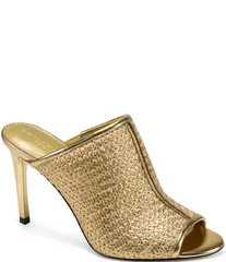 ダナキャラン レディース シューズ サンダル Donna Karan Donna Foil Raffia Dresslide Sandals Gold ゴールドのサムネイル