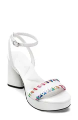 カール ラガーフェルド レディース シューズ ヒール プラットフォーム サンダル アンクル KARLAGERFELD PARIS Haden Ankle Straplatform Sandal Briのサムネイル