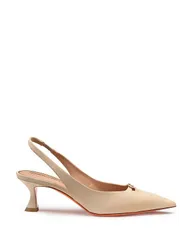 サントーニ レディース シューズ パンプスエード レザー ヒール Santoni Womensuede Leather MidHeel Slingback Naturalのサムネイル