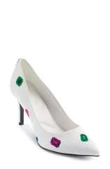 カール ラガーフェルド レディース シューズ ヒール KARLAGERFELD PARIS Royale Pointed Toe Pump White Multi ホワイトのサムネイル