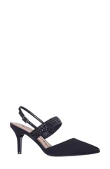 ニナ レディース シューズ ヒール Nina Trista Pointed Toe Slingback Pump Black ブラックのサムネイル