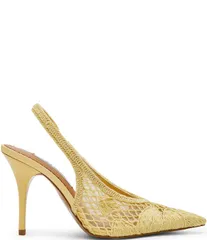 スティーブ マデン レディース シューズ ヒール Steve Madden Andromeda Crochet Slingback Pumps Yellow イエローのサムネイル