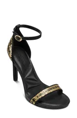 カール ラガーフェルド レディース シューズ ヒール サンダル スパンコール アンクル KARLAGERFELD PARIS Kenz Sequin Ankle Strap Sandal Gold Bのサムネイル