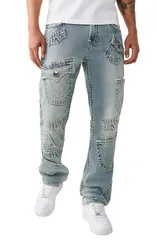 トゥルーレリジョン メンズ ボトムス デニムパンツ ジーンズ True Religion Ricky Super T Flap Straight Jeans Grendalight Washのサムネイル