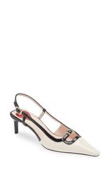 ロジェ・ヴィヴィエ レディース シューズ パンプス ミニ Roger Vivier Mini Buckle Slingback Pump Ivory Black アイボリー