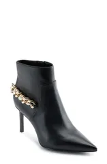 カール ラガーフェルド レディース シューズ ブーツ・レインブーツ アンクル KARLAGERFELD PARISamra Chain Ankle Bootie Black ブラックのサムネイル
